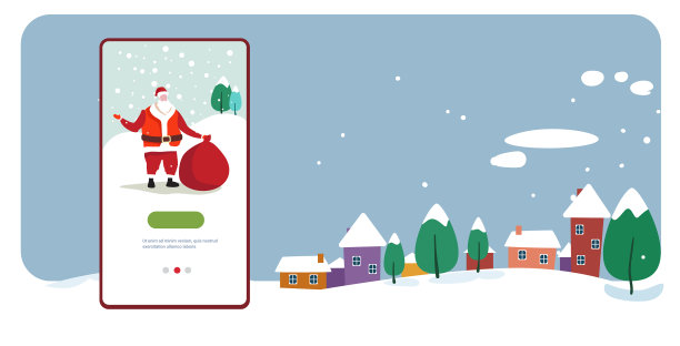 圣诞老人扛着大礼物袋快乐图片下载