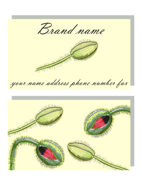 一张美容院的水彩画名片图片下载