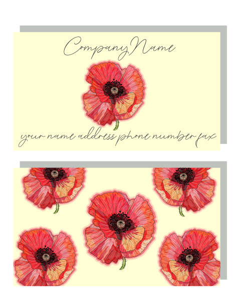 一张美容院的水彩画名片图片下载