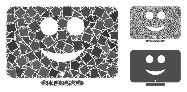 显示快乐的微笑马赛克图标结节图片下载