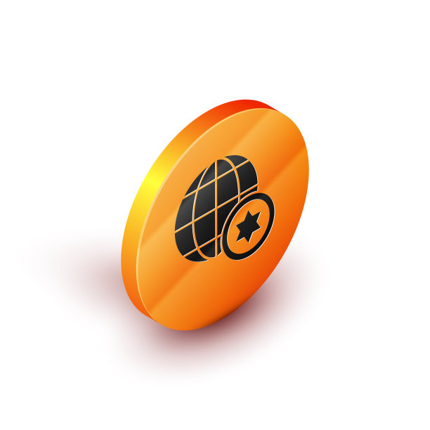 等距世界地球仪和以色列图标孤立图片下载