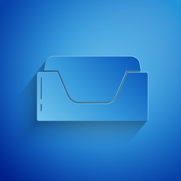 剪纸宠物床图标孤立在蓝色背景图片下载