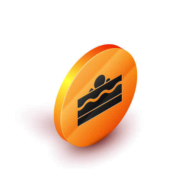 等距蛋糕图标孤立在白色背景图片下载