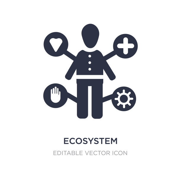 生态系统图标上的白色背景简单的元素图片下载