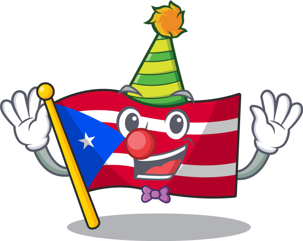小丑旗波多黎各吉祥物形状图片下载