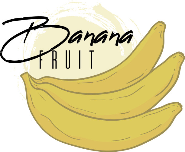 孤立的香蕉与一个白色的文字切割图片下载