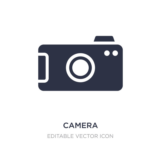 相机图标上的白色背景简单的元素图片下载