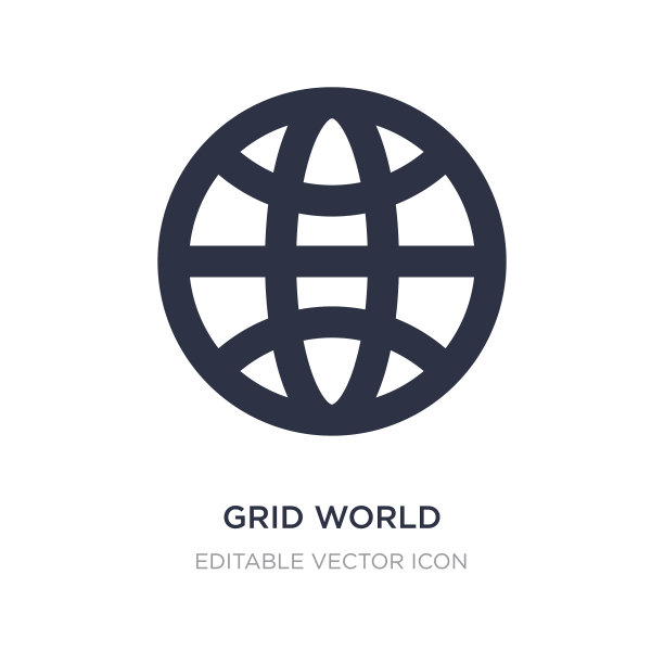 网格世界图标上的白色背景简单图片下载