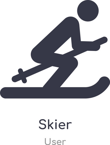 滑雪者图标孤立的滑雪者图标从用户图片下载