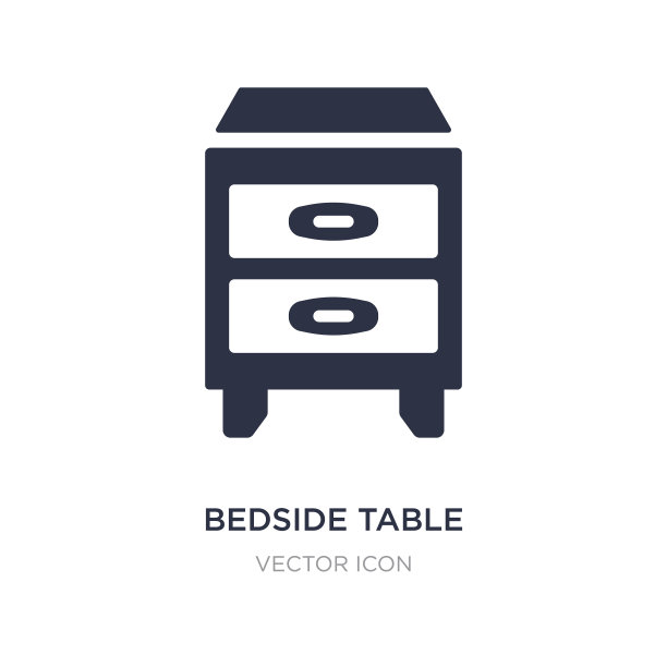 床头柜图标上的白色背景简单图片下载