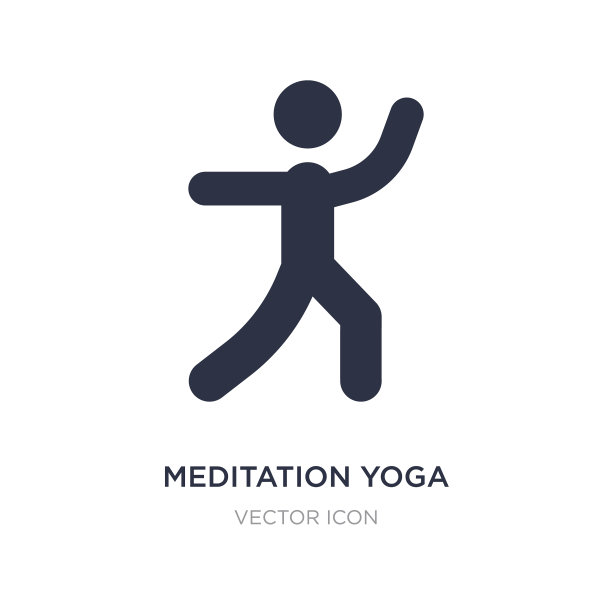 冥想瑜伽姿势图标上的白色背景图片下载
