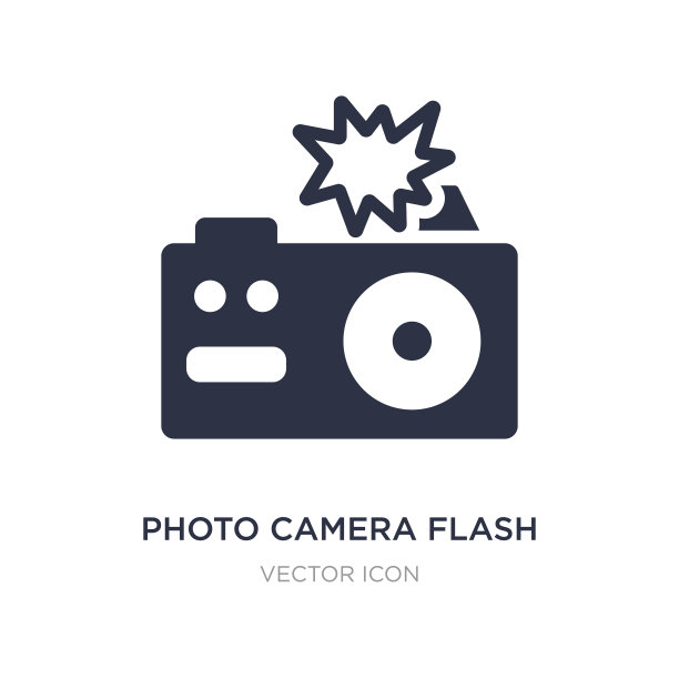 在白色背景上拍照闪光灯图标图片下载