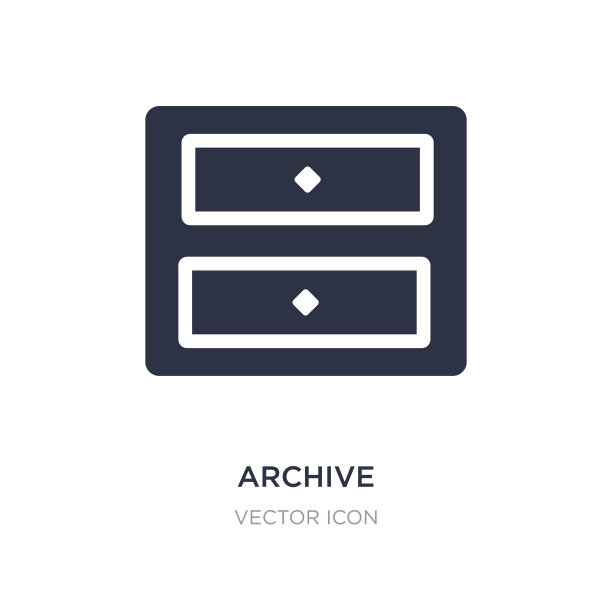 档案家具两个抽屉图标上的白色图片下载