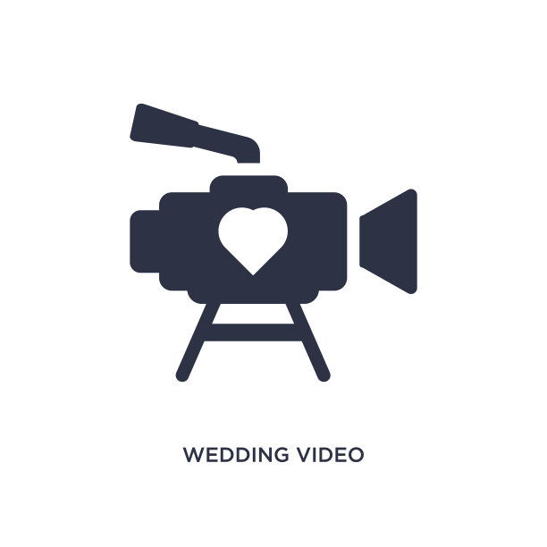 婚礼视频图标上的白色背景简单图片下载