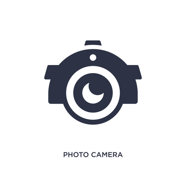 照片相机图标上的白色背景简单图片下载