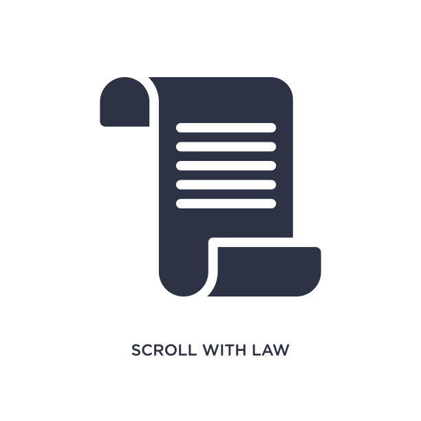 滚动与法律图标上的白色背景简单图片下载