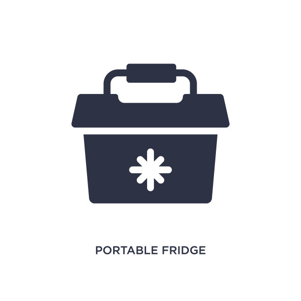 便携式冰箱图标上的白色背景简单图片下载