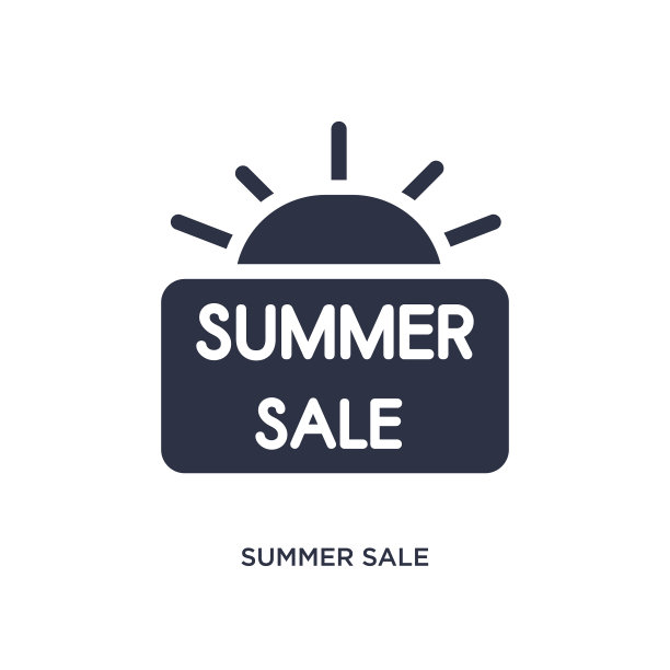 夏季销售图标上的白色背景简单图片下载