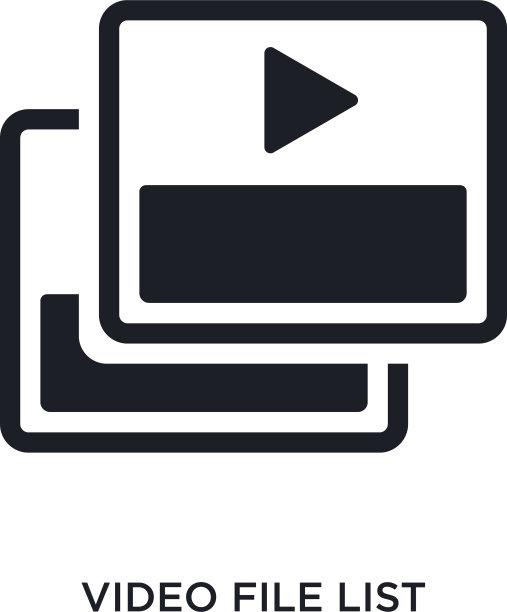 视频文件列表孤立图标简单元素图片下载