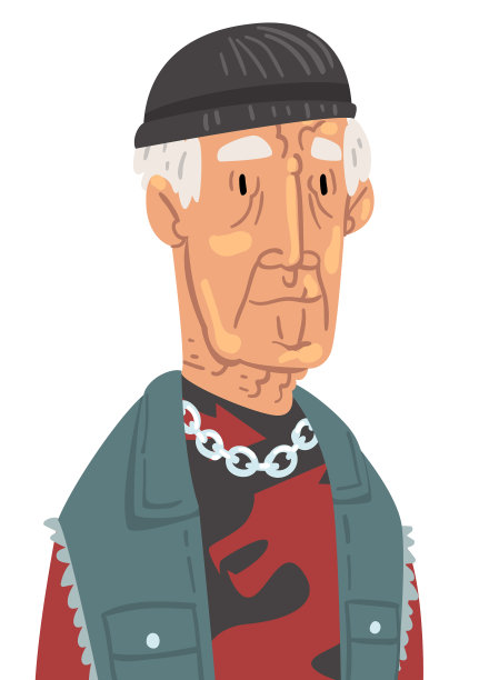 时尚，白发，老人，老人性格图片下载