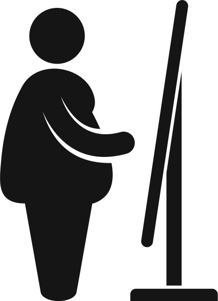 超重的人看镜子图标简单图片下载