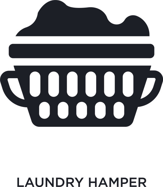 黑色洗衣篮孤立的图标简单的元素图片下载