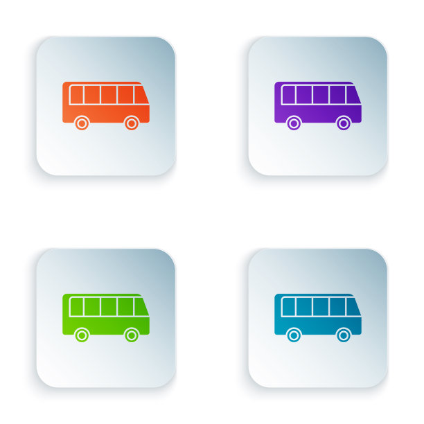 颜色总线图标隔离在白色背景图片下载