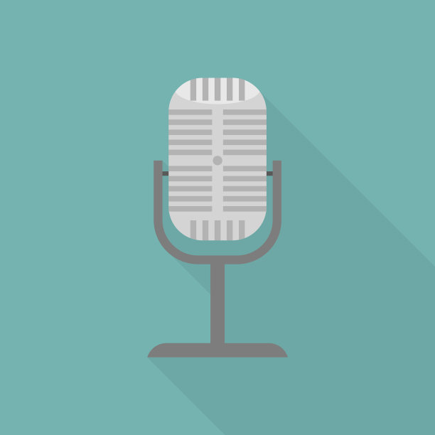 麦克风图标平面风格图片下载