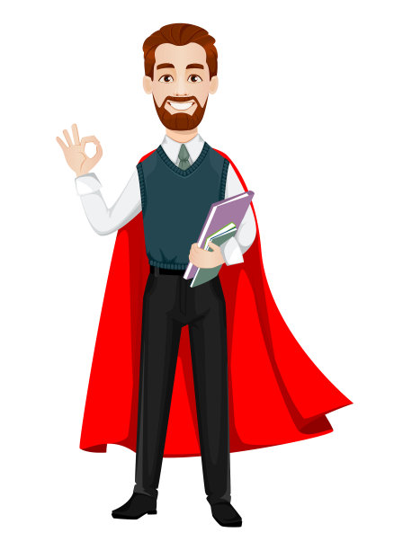 穿着超级英雄斗篷的英俊商人图片下载