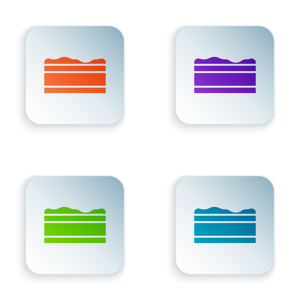 彩色布朗尼巧克力蛋糕图标隔离上图片下载