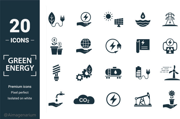 电力和能源图标集包括创意图片下载