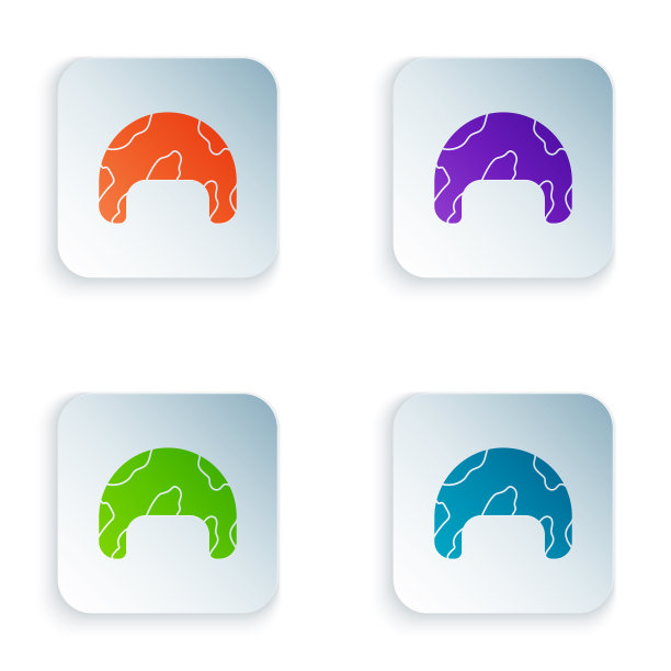 彩色军用头盔图标孤立在白色图片下载