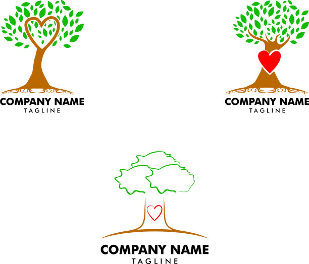 爱心树Logo模板设计图片下载