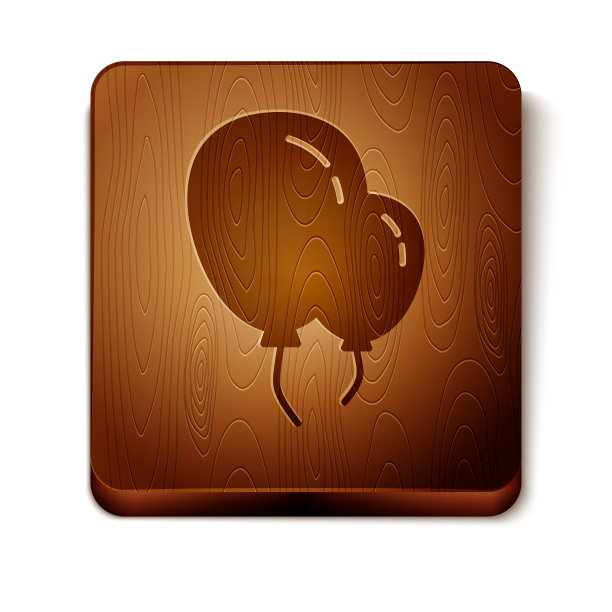 棕色气球与丝带图标孤立在白色图片下载