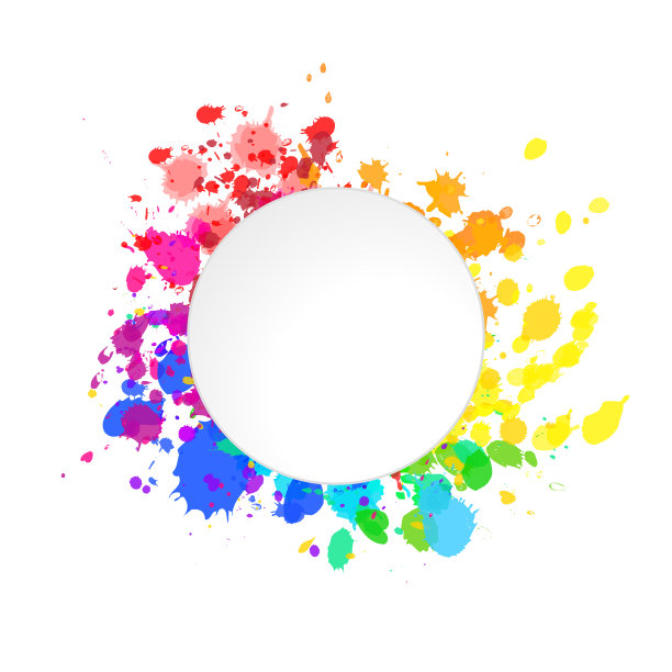 鲜艳的色彩泼洒水彩滴图片下载