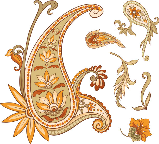 图案与传统的佩斯利花图片下载