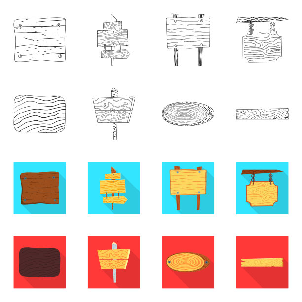 设计原始和森林标志设置原始图片下载