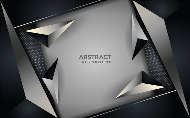 发光的银色现代黑色背景与图片下载