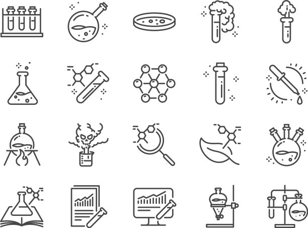 化学实验室图标集图片下载