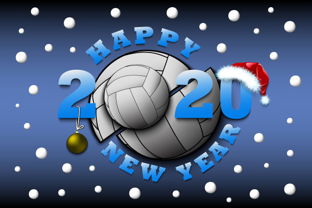 2020年新年快乐，排球快乐图片下载