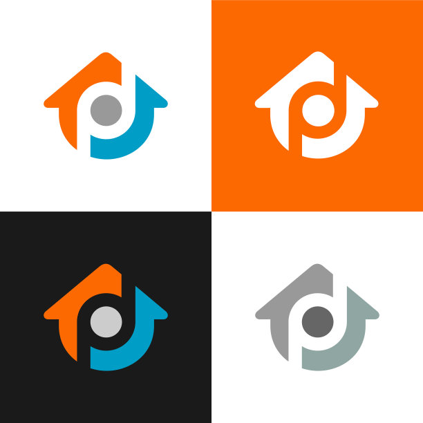 设计字母pd和房屋符号图片下载