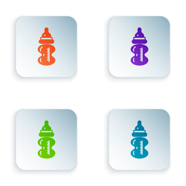 颜色瓶图标孤立在白色图片下载