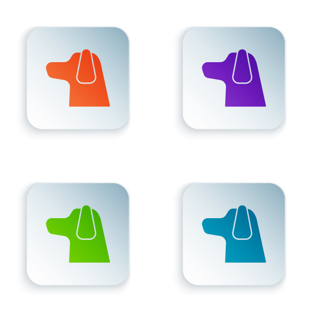 颜色狗图标孤立在白色背景设置图片下载