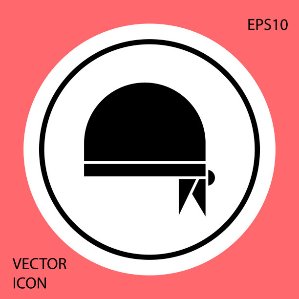 黑色海盗头巾的头图标孤立在红色图片下载