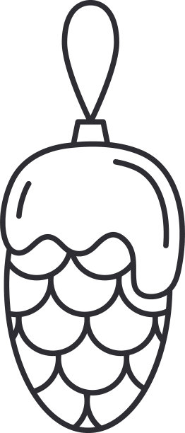 圣诞树装饰玻璃球线图标图片下载