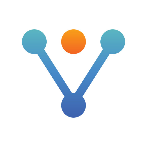 字母v技术标志模板抽象点图片下载