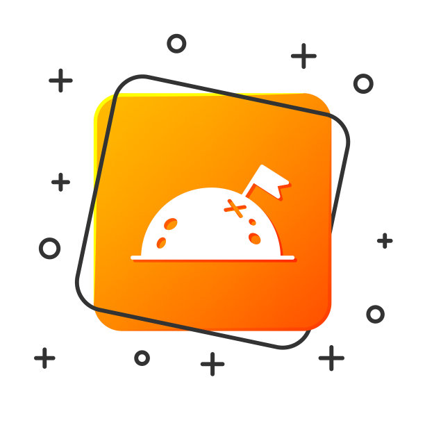 白色星球与旗帜图标孤立在白色图片下载