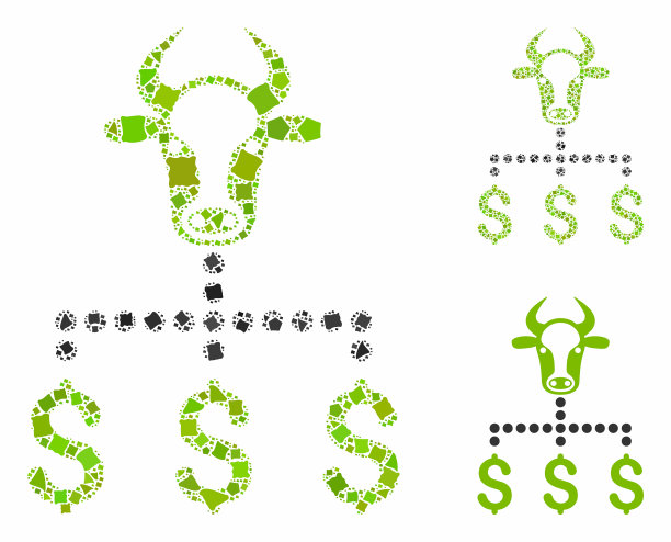 牛美元链接组成图标破烂的部分图片下载