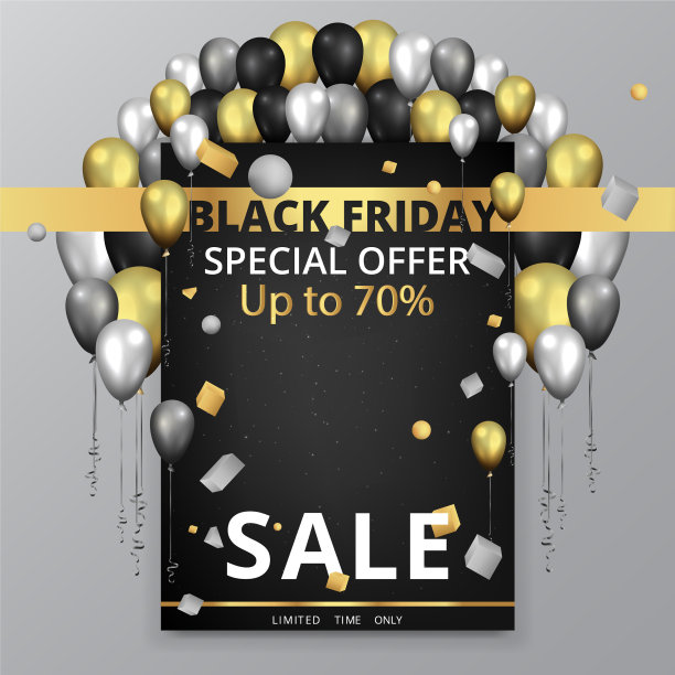 促销促销传单创意金黑色和图片下载