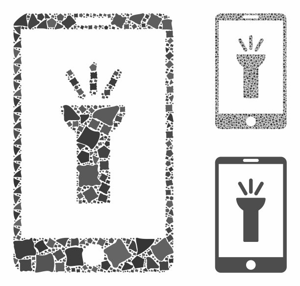 手机火炬应用马赛克图标碎片图片下载